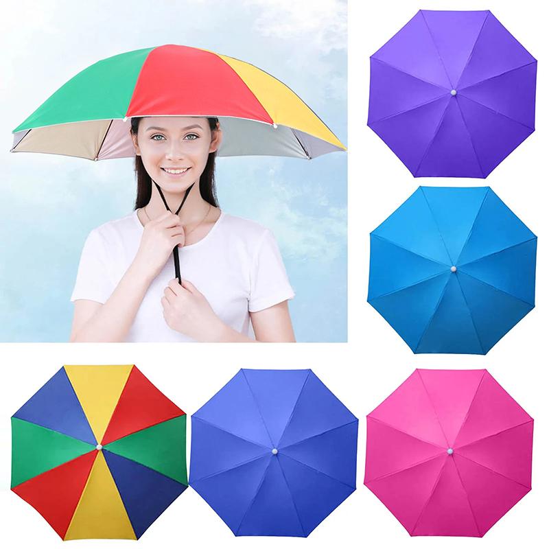 Hot! Head-mounted Umbrella Fol - đánh giá và giá Bucket Hat Straw