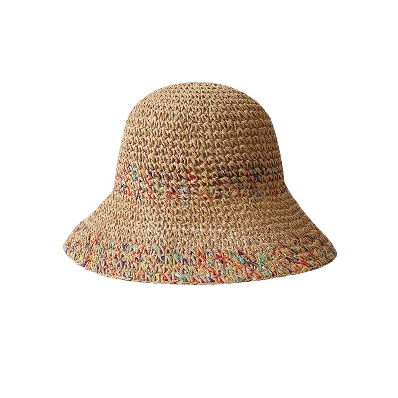 Women Handwoven Rainbow Straw  - đánh giá và giá Bucket Hat Straw