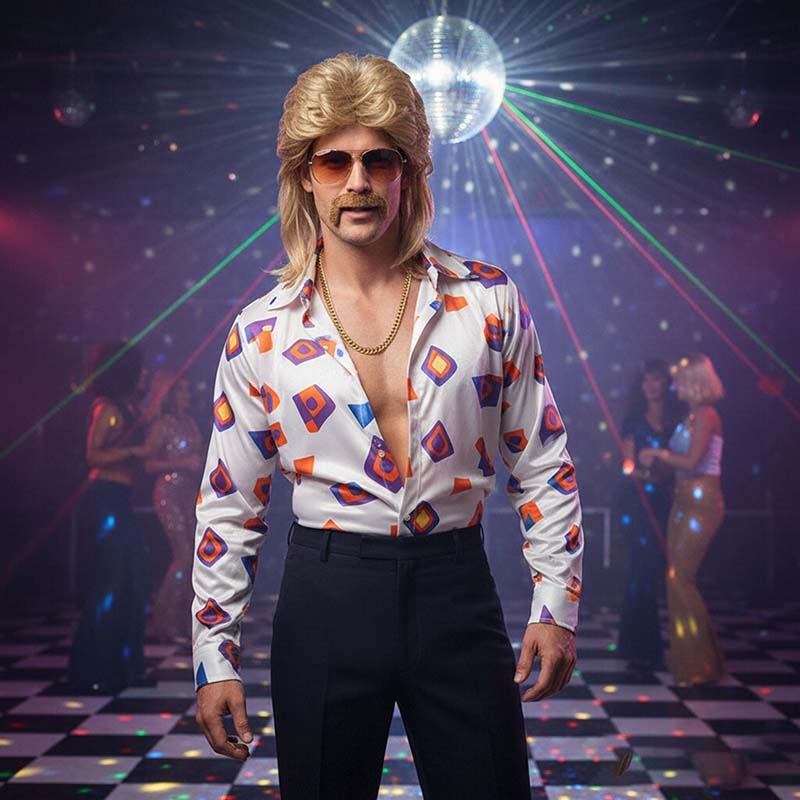 80s Disco Synthetic Wig Set Go - đánh giá và giá Sunglass Retainer Cord