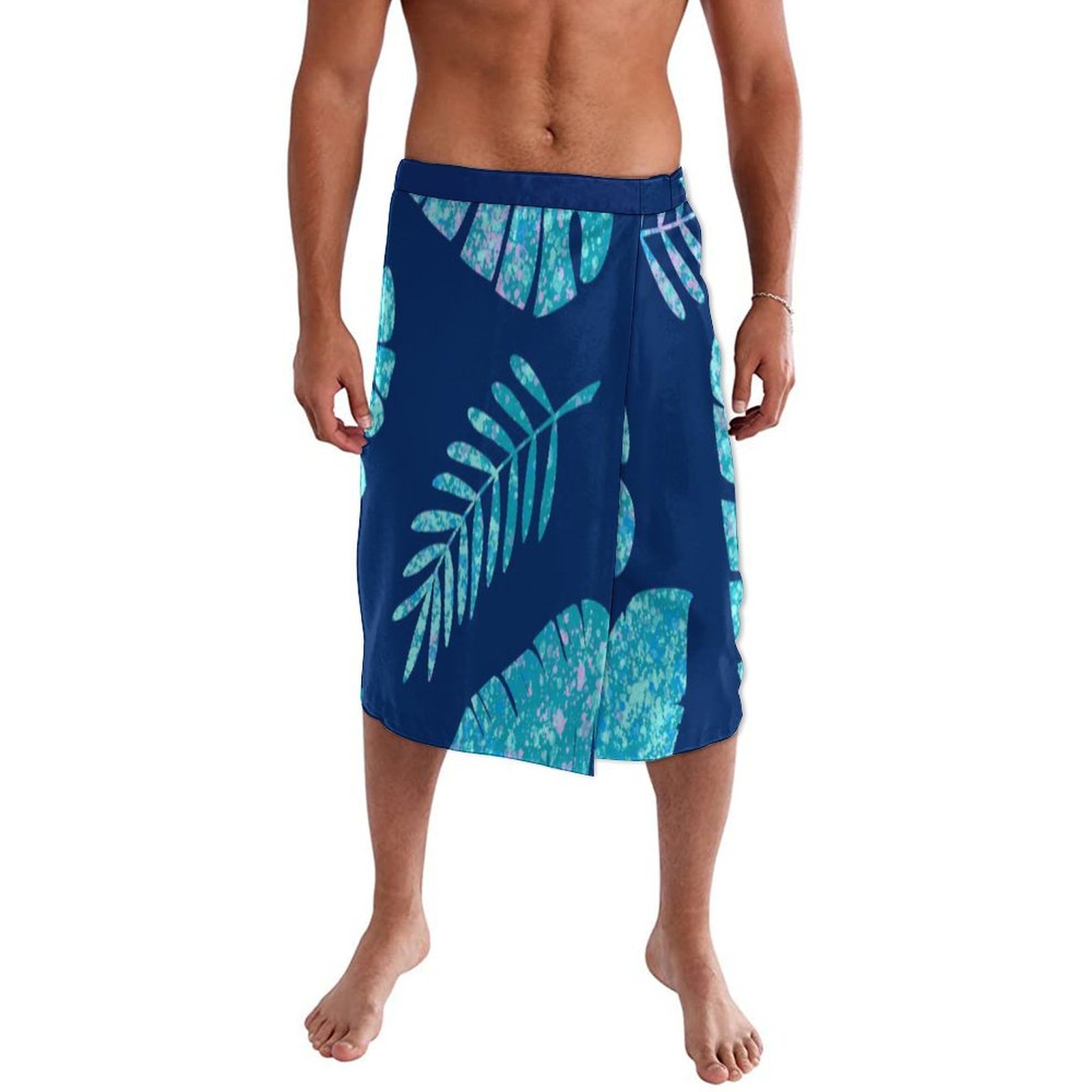 Blue Floral Polynesian Beach W - đánh giá và giá Sarong Men Wrap
